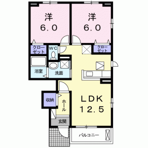 ロータス坂本Ｂ 102の間取り画像