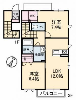 シャーメゾンジュアール　Ｓ棟 201の間取り画像