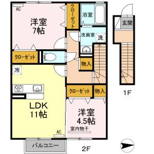 セジュール澄III　Ｂ棟 202の間取り画像