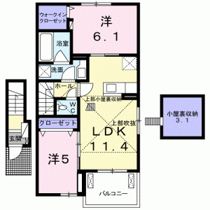 オアシス今津Ｂ 203の間取り画像