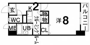 オレンジコート栗林 203の間取り画像