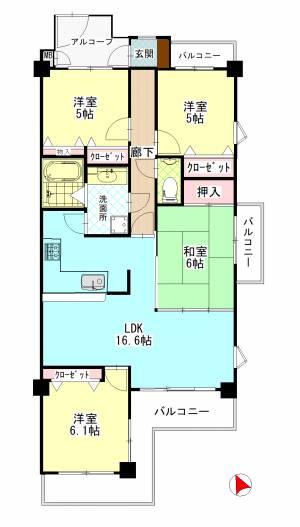 サーパス桜町 602号室の間取り画像