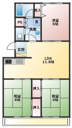 サンリーブハイツ 302の間取り画像