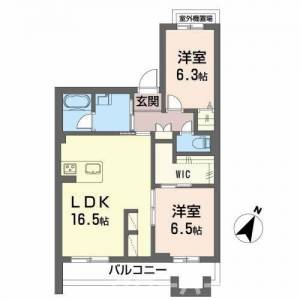 ベンベヌート 303号室の間取り画像