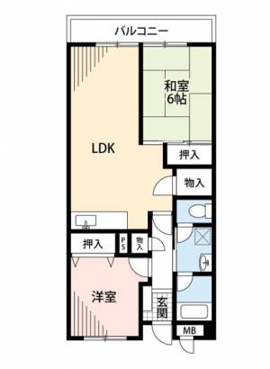 アーバンハイツ大橋 202の間取り画像