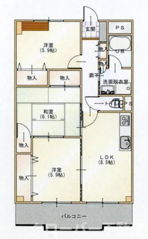 エーペックス宇多津 602の間取り画像