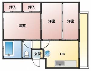 坂出プリンスマンション　南棟 405の間取り画像