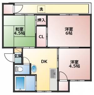 ココモタウン3番館 401の間取り画像