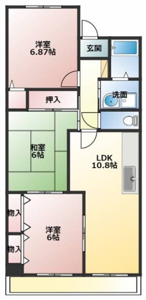 第2リバーサイド鴨川マンション 102の間取り画像