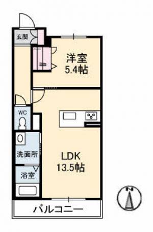 シャーメゾン丸亀 303号室の間取り画像