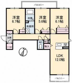 シャーメゾン宮下町 301号室の間取り画像