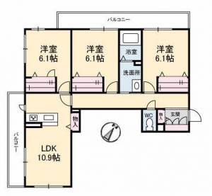 シャーメゾン宇多津 D棟 305号室の間取り画像