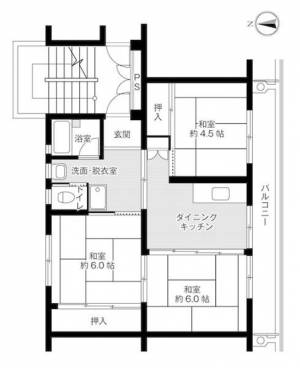 ビレッジハウス本村1号棟 0303の間取り画像