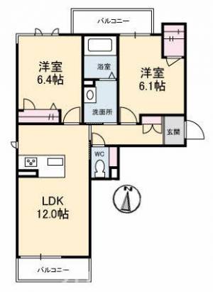 シャーメゾン坂出 303号室の間取り画像