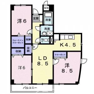 マルベル宇多津 401の間取り画像