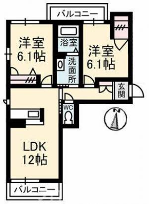 シャーメゾン元町 303号室の間取り画像