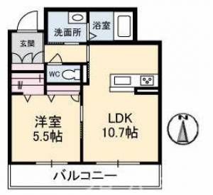 グランベレオ カーナ 202号室の間取り画像