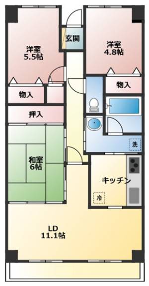 サーパス郡家第2 706の間取り画像