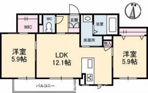 シャーメゾン坂出 202号室の間取り画像