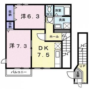 まっちゃハウス　Ⅱ　Ｄ 201の間取り画像