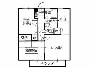 岡西ハイツ １０２の間取り画像