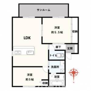 ビレッジ坂出中央B 102の間取り画像