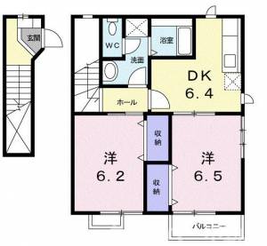 アンソレイエ　Ａ 201の間取り画像