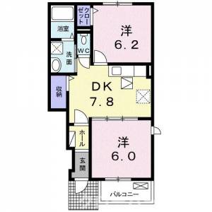 ルークス　勇峰Ｄ 102の間取り画像