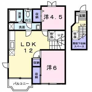 スカイハイツ五月 202の間取り画像