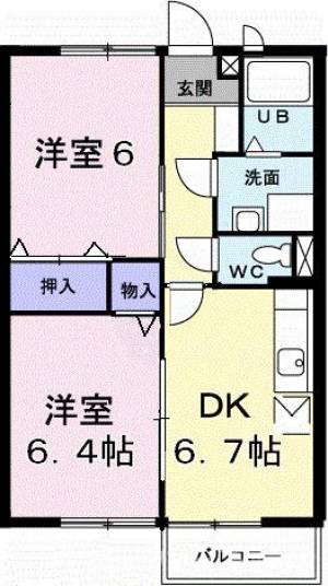 スカイハイツ川井 203の間取り画像