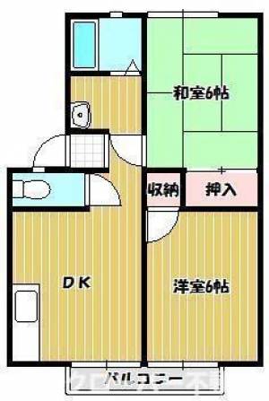 パナハイツドリーム坂出Ｃ棟 ２０３の間取り画像