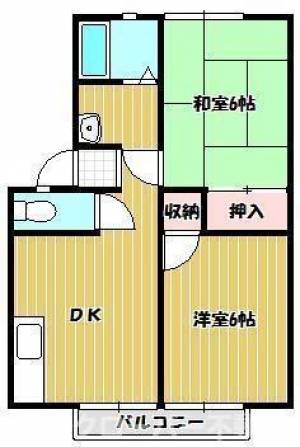 パナハイツドリーム坂出Ｃ棟 ２０３の間取り画像