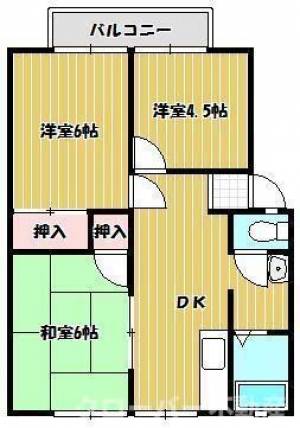 幸町聖ハイツＡ棟 Ａ２０３の間取り画像