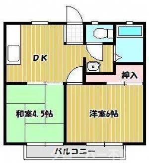 パナハイツ三条Ｃ棟 Ｃ１０２の間取り画像