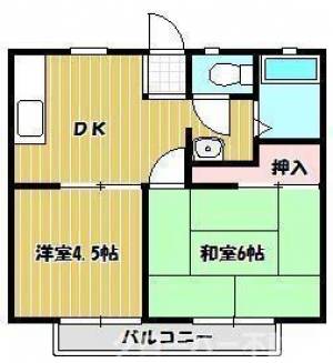 パナハイツ三条Ｃ棟 Ｃ２０１の間取り画像