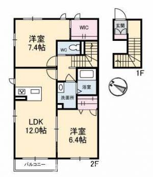 シャーメゾン善通寺町 D棟 201号室の間取り画像