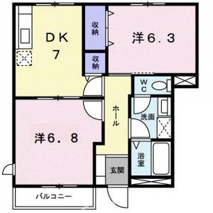 まっちゃハウス　Ⅱ　Ｄ 101の間取り画像