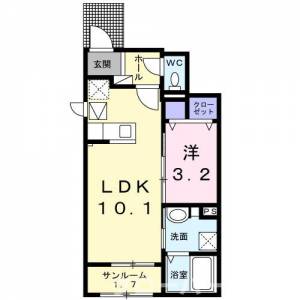 ハイツ　ＨＡＹＡＳＨＩ　１ 104の間取り画像