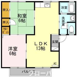 セジュールKEI Ａ／Ｂ棟 A 102の間取り画像