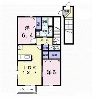 イースト丸亀　Ａ 203の間取り画像