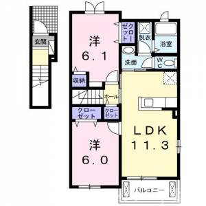 メゾン峰風Ⅰ 201の間取り画像