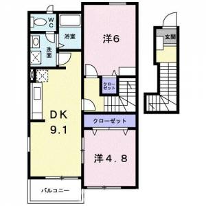 レザン・ラブール　Ａ 203の間取り画像