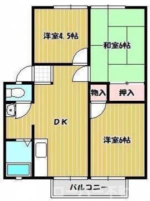 パナハイツドリーム坂出Ａ棟 ２０３の間取り画像