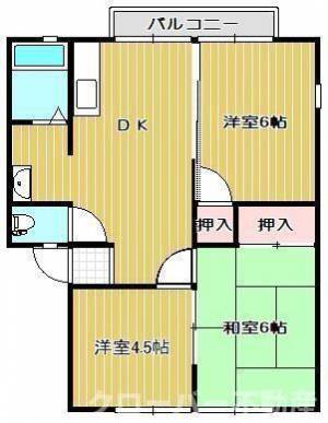 パナハイツドリーム坂出Ｄ棟 ２０２の間取り画像