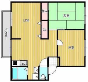 グリーンヒルズ九重田Ｃ棟 ２０３の間取り画像