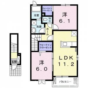 ハイツマル木　Ｄ 203の間取り画像