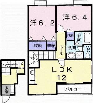 サンライズ・ｋ　Ａ棟 202の間取り画像