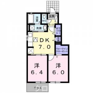 グラン　テレーノ　Ｅ 104の間取り画像