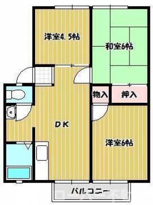 パナハイツドリーム坂出Ｄ棟 ２０３の間取り画像