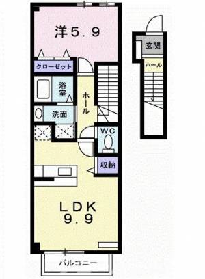 シャン・ミリュー　ⅠＡ 203の間取り画像